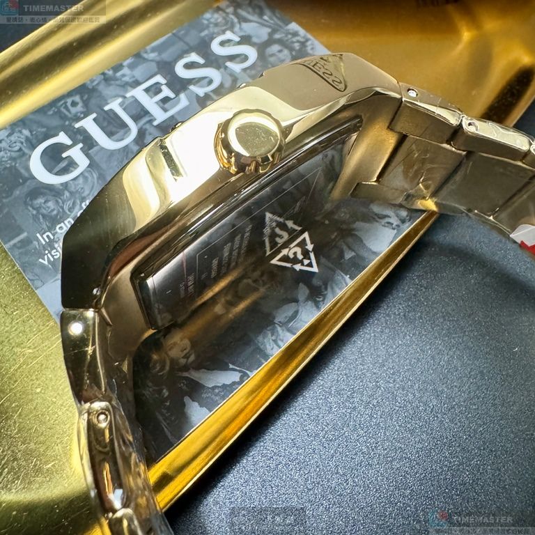 [星晴錶業]GUESS手錶,44mm50mm,GC00006墨綠色機械鏤空錶面金色錶殼金色精鋼錶帶款, , large