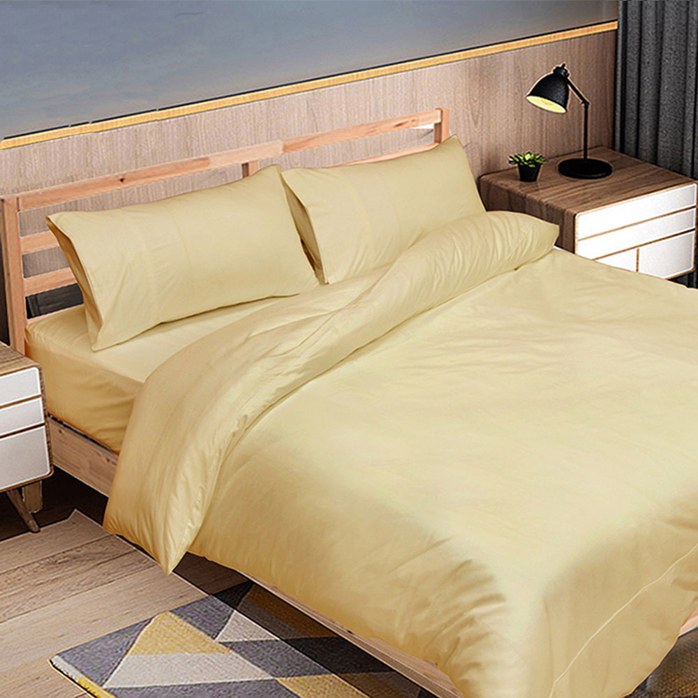 【多利寶寢具】FITNESS 純棉素色雙人被套-金色, , large