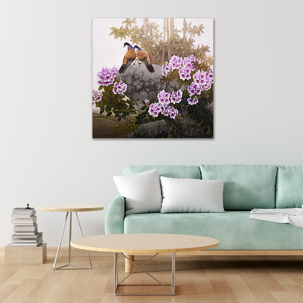 【御畫房】花開吉祥 國家一級畫師手繪油畫80×80cm(VF-187), , large