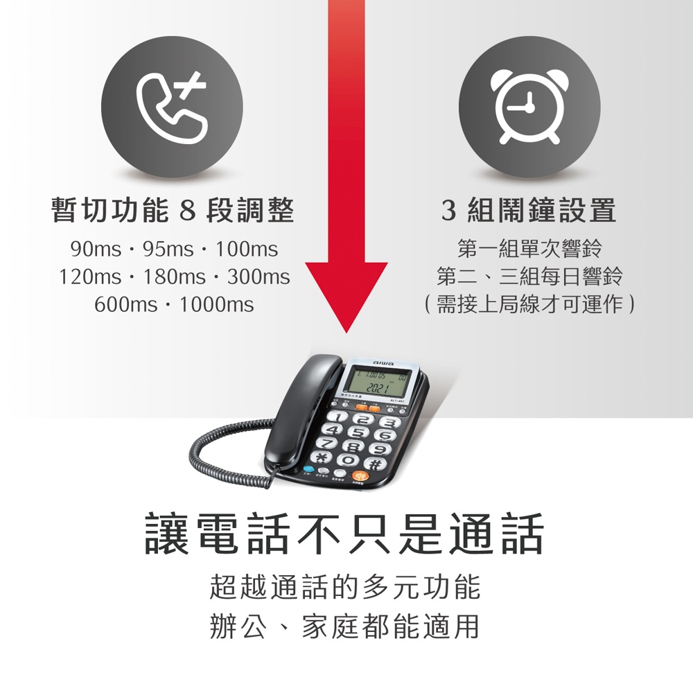 AIWA 愛華 超大字鍵助聽有線電話 ALT-891, , large
