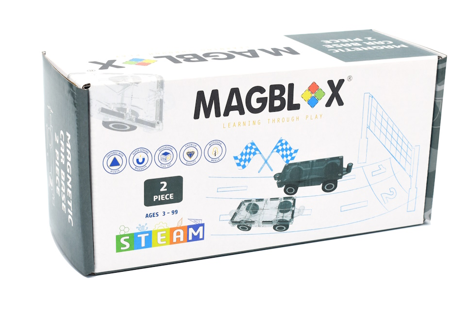 [好研所]MAGBLOX® 美學磁力片磁力車車 極簡黑 (2pcs) (黑色 / 透明), , large