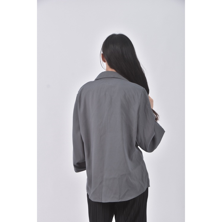(S) tgys design質感西裝鐵灰色襯衫上衣二手衣, , large