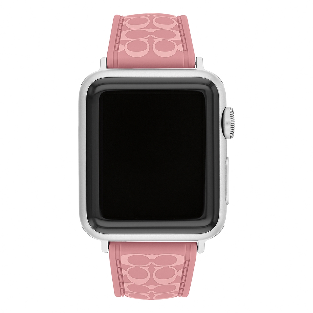 COACH Apple Watch 錶帶 38/40/41mm 適用 矽膠錶帶- 粉紅色(不含手錶), , large
