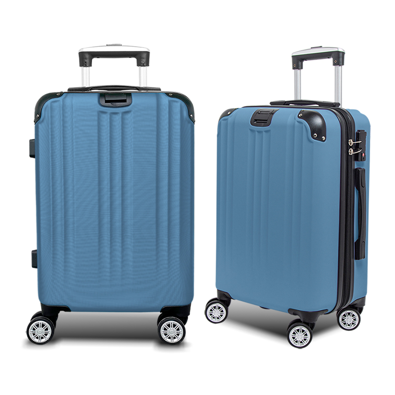 【Alldma鷗德馬】28吋ABS玩色拉鏈行李箱S2-灰藍(贈B2束帶), , large