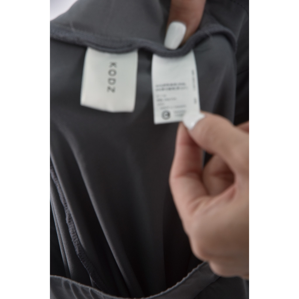 (M) kodz高腰質感韻律綠色長褲二手衣, , large