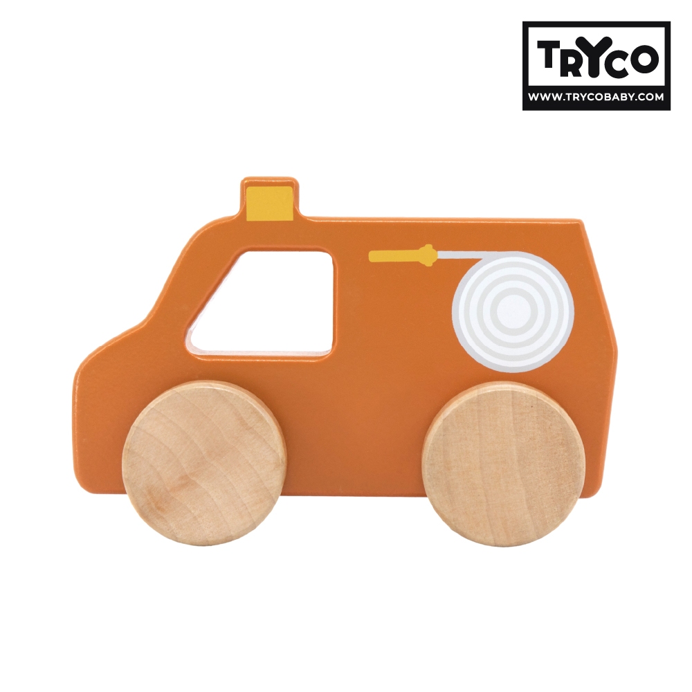 官方直營【Tryco】木質小車-消防車(同款任選購買2個以上出貨), , large
