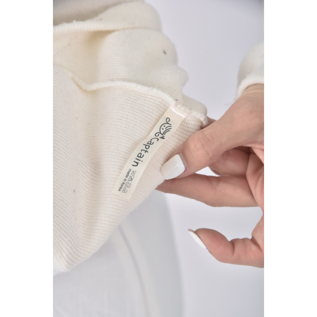 (M) captain日系假兩件白色長袖上衣二手衣, , large