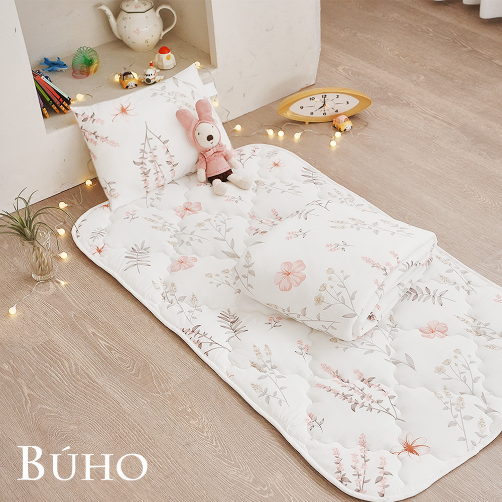 BUHO "Spring Warmth" Ice Yarn Cool Children's Sleeping Pad Three-piece Set (Quilted Sleeping Pad + Cool Quilt + Children's Pillow) SGS Non-toxic x Cool Dual Certification, , large