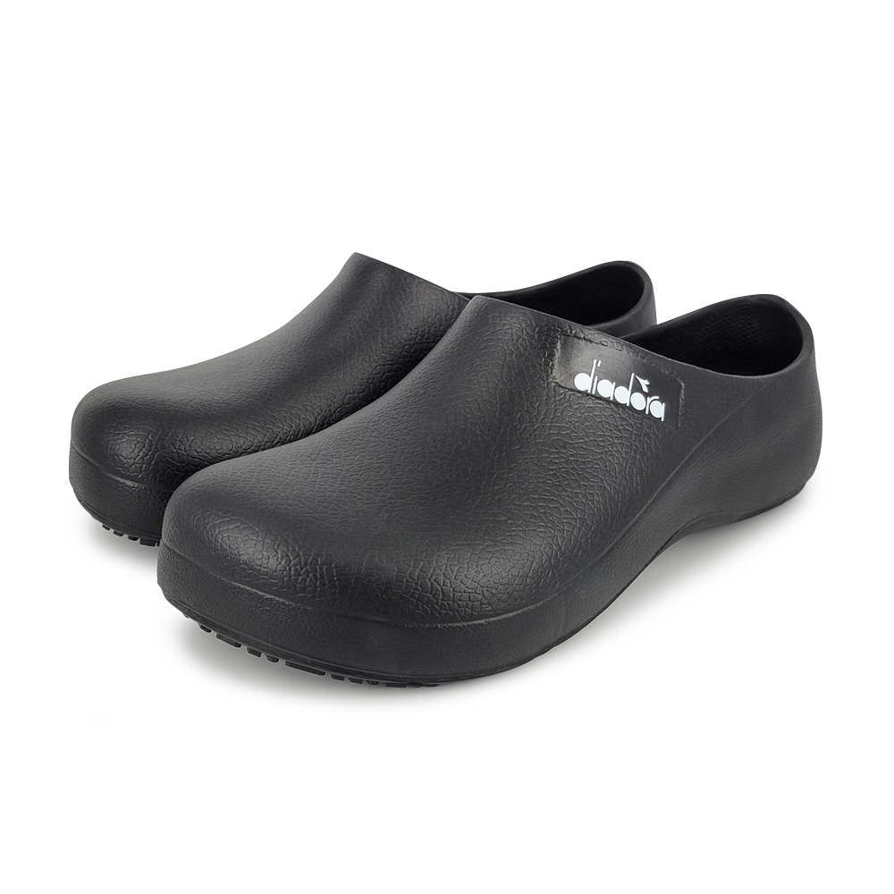 DIADORA迪亞多那 防水耐油廚師鞋 MIT台灣製造 工作鞋 拖鞋 雨鞋 懶人鞋 好穿脫 耐久站 舒壓 排水 防滑 黑, , large