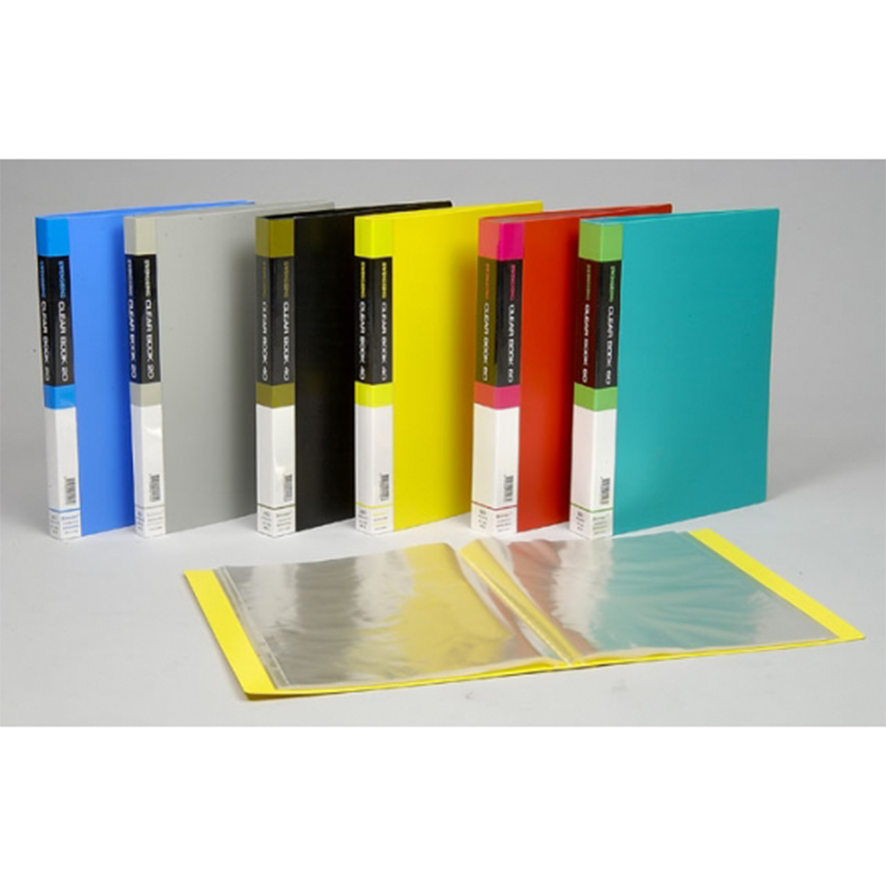 【龍品文創】新德 Sander 01-102 A4 40入資料簿-無內紙-1本入-顏色隨機, , large