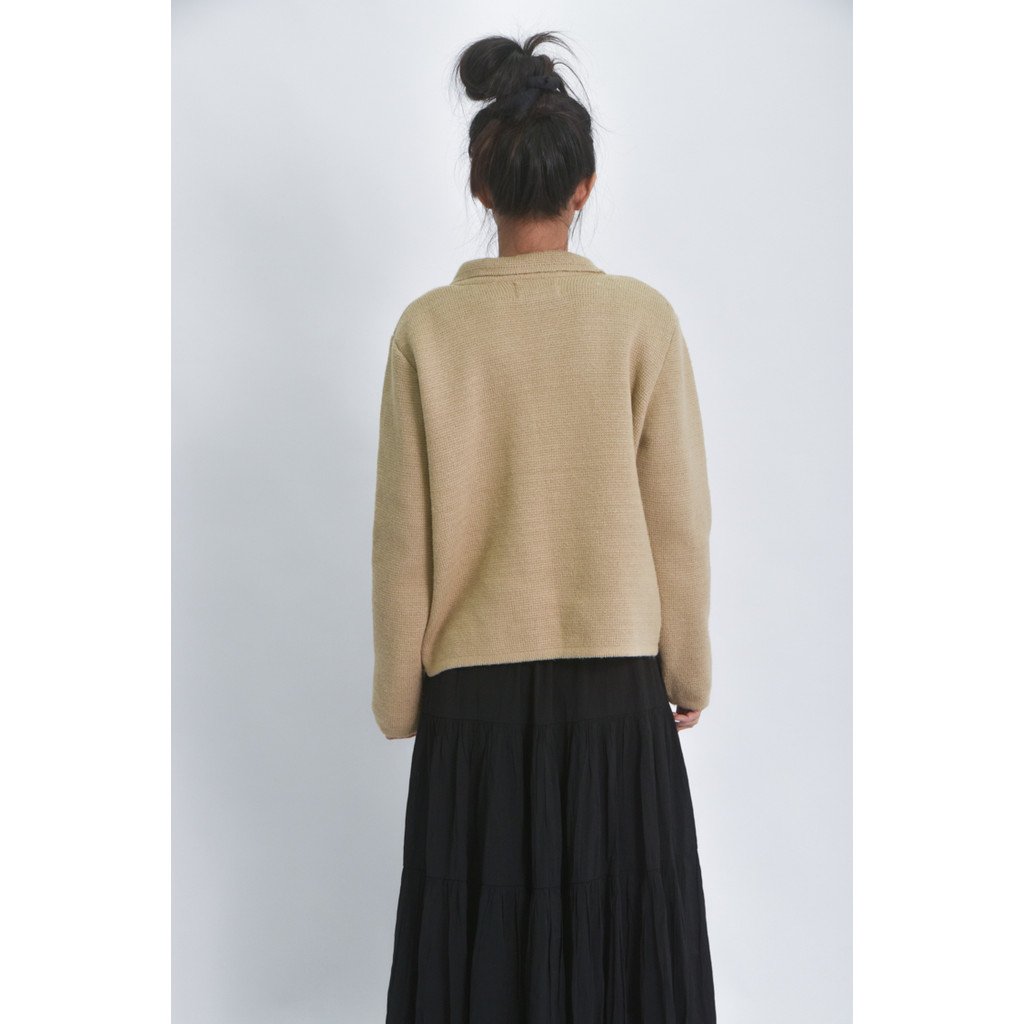 (L) money packing韓牌西裝素面杏色外套二手衣, , large