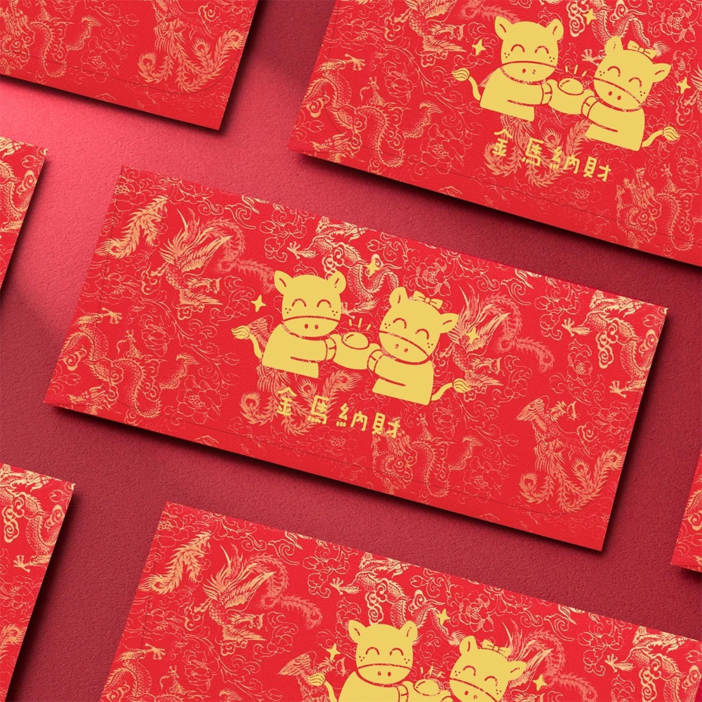 1A 2026 馬年 西式 紅包袋 金馬納財 10張入 /包 2013, , large