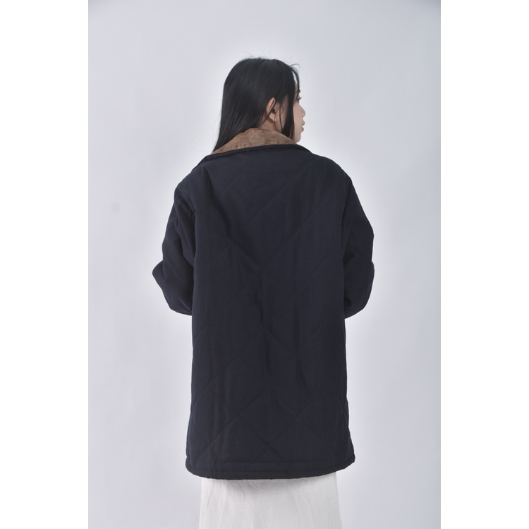 (M) 【國泰航空永續合作】marc audrey棉質跳色領口藍色外套二手衣, , large