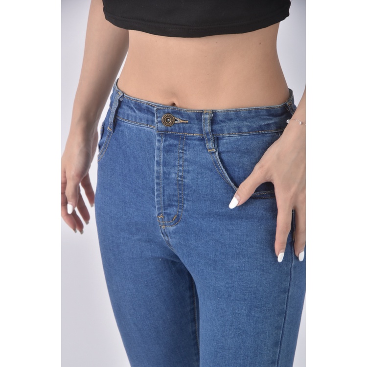 (S) pazzo丹寧牛仔質感棉質藍色長褲二手衣, , large