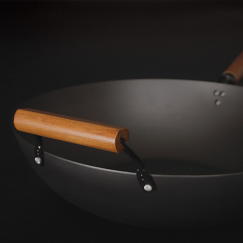 【JIA品家】家嚐 碳化無塗層木柄鐵鍋36cm 台灣製造MIT, , large
