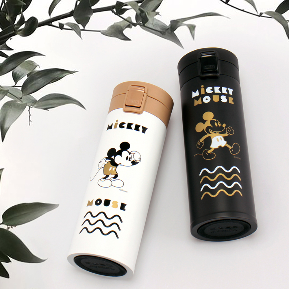 Disney Classic Mickey Mouse Ceramic Vacuum Bounce Insulated Bottle 420ml - White, , large