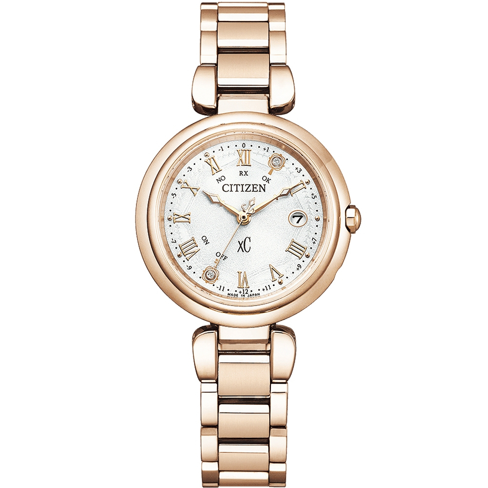 CITIZEN 星辰 XC 希望之鑰 限量鈦 光動能電波女錶 ES9464-52B, , large