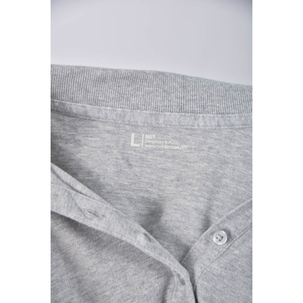 (S) net排扣灰色短袖上衣二手衣, , large