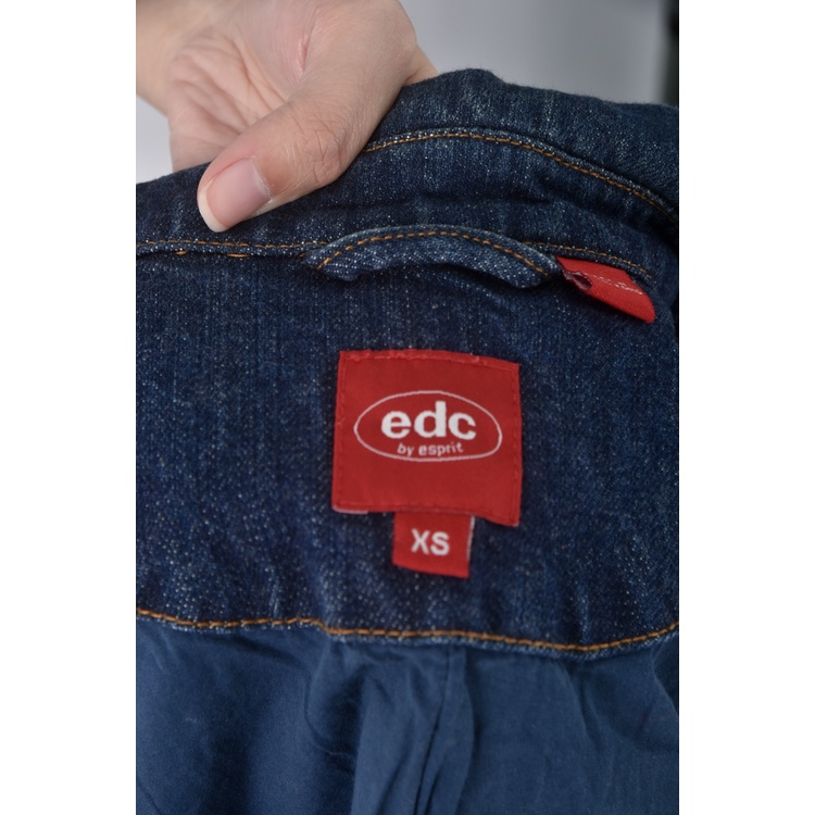 (S) edc丹寧牛仔修身藍色外套二手衣, , large