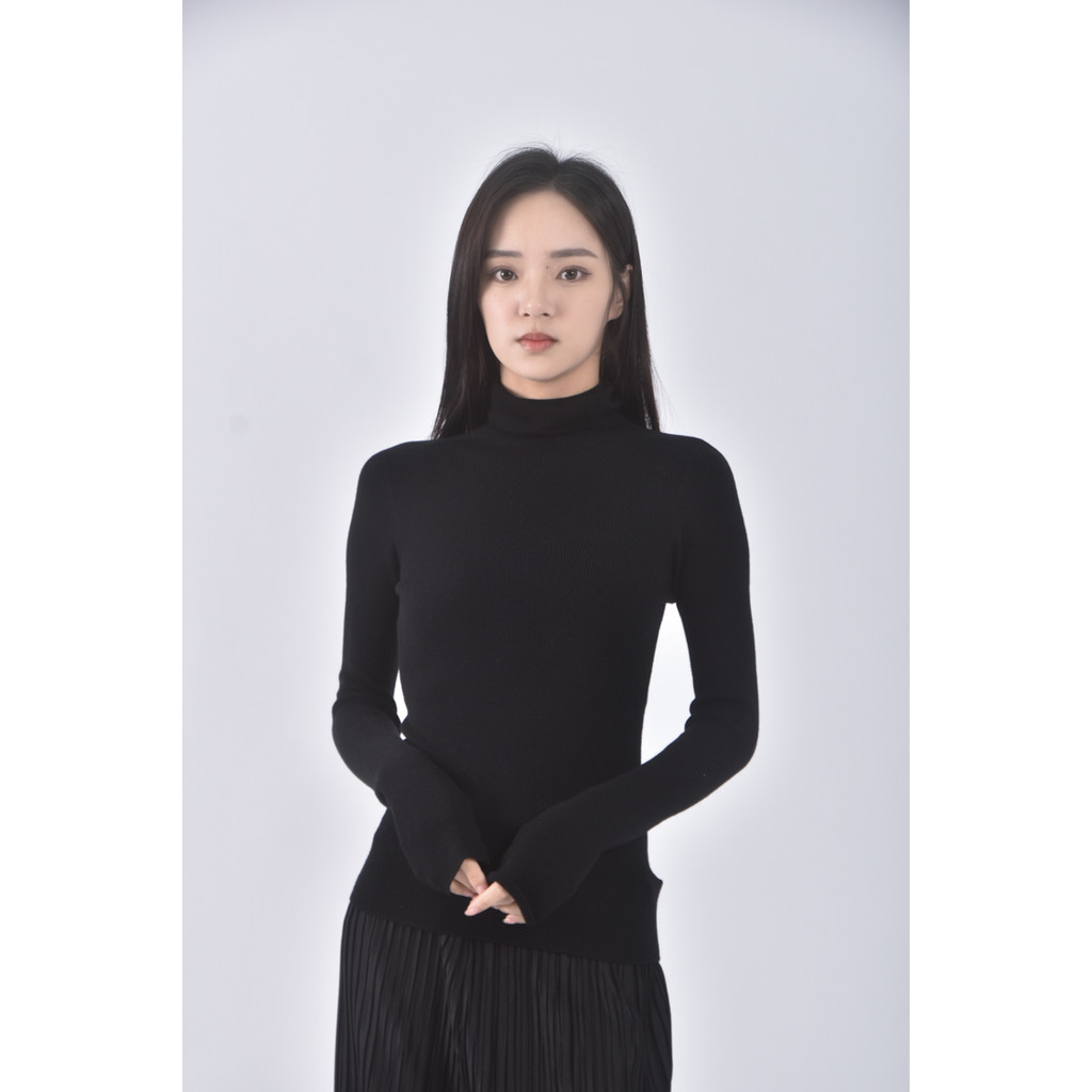 (S) amyy studios質感羊毛純羊毛黑色短袖上衣二手衣, , large