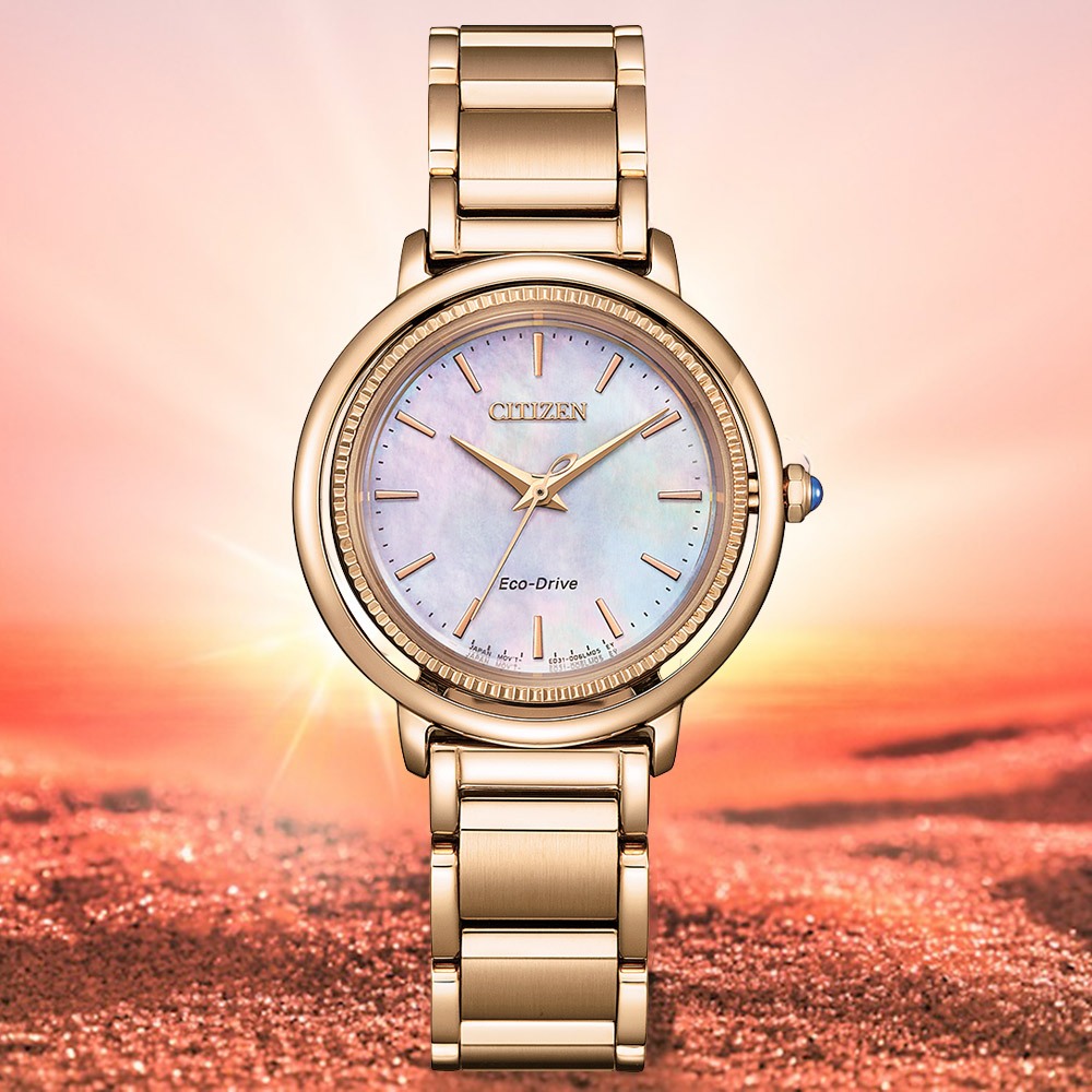 CITIZEN 星辰 L系列 Hebe田馥甄廣告款 珍珠貝光動能女錶 EM1103-86Y, , large