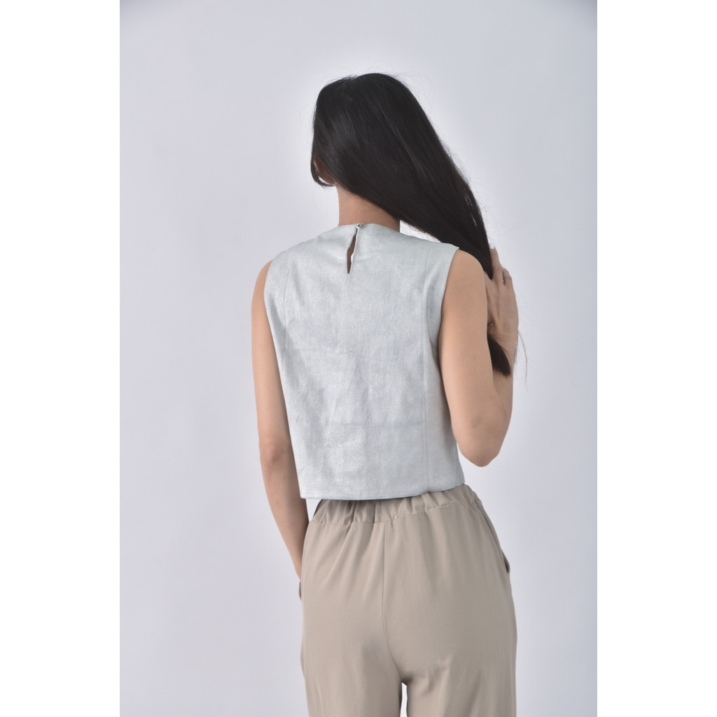 (S) kodz質感圓領灰色上衣二手衣, , large