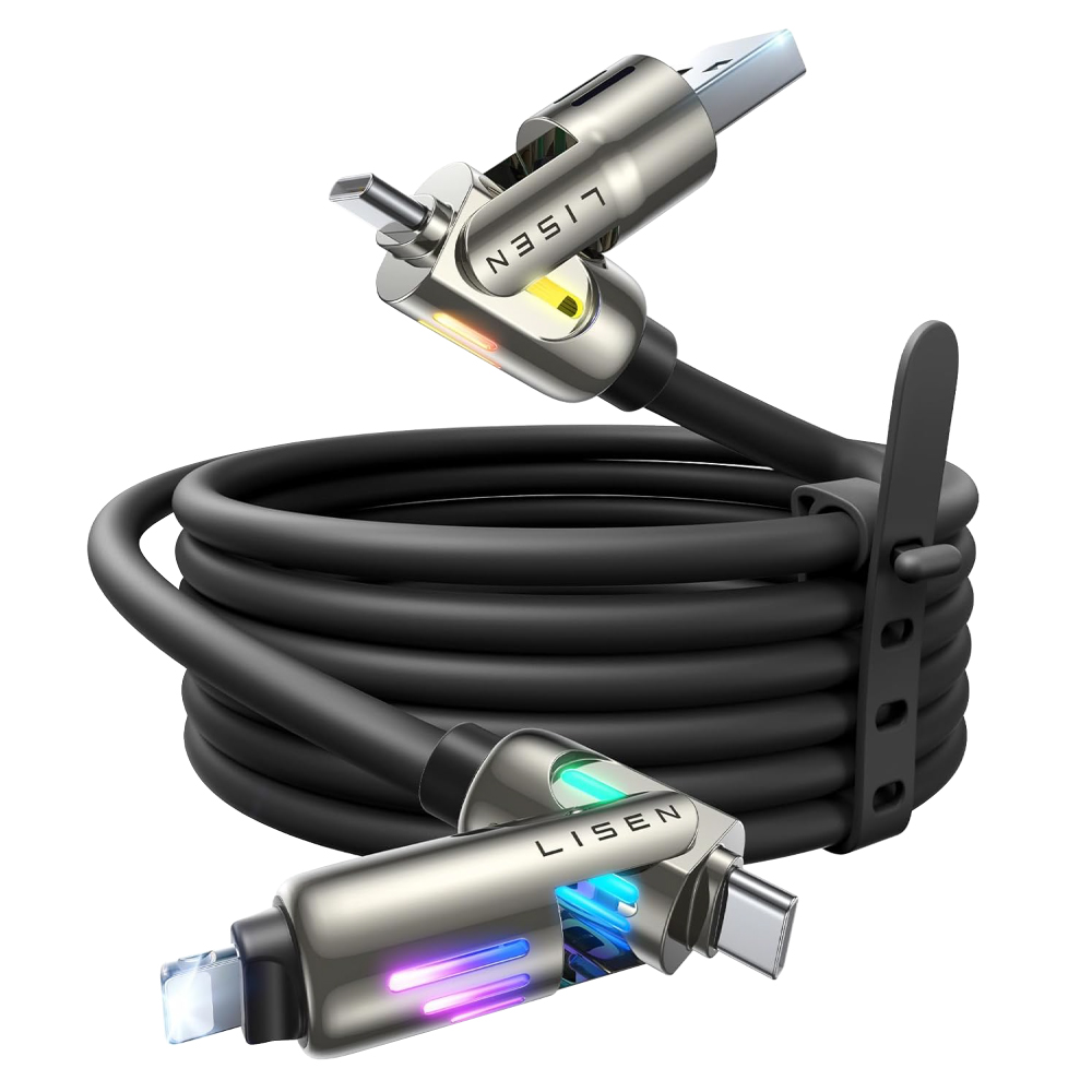 【Lisen】(240W) L110四合一快充線 100cm(黑), , large