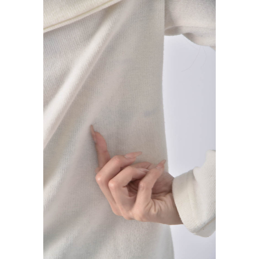 (S) 領口大白色毛衣二手衣, , large