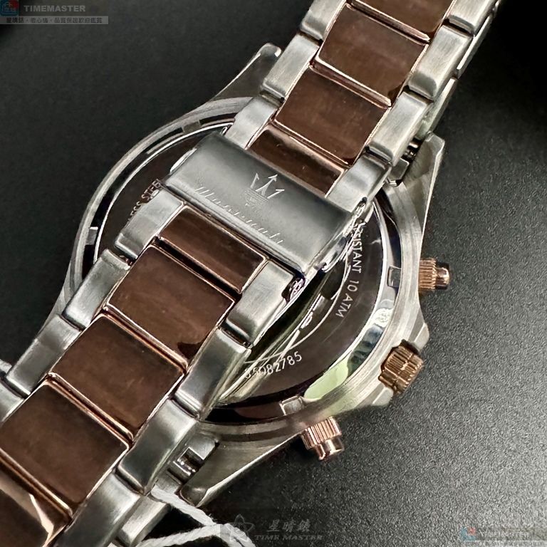 [星晴錶業]MASERATI手錶,44mm,R8873640021古銅色錶面古銅色錶殼金銀相間精鋼錶帶款, , large