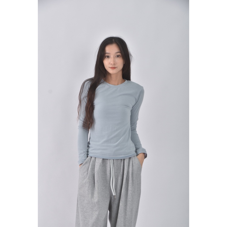 (S) jenny eyelet韓牌質感圓領藍色長袖上衣二手衣, , large