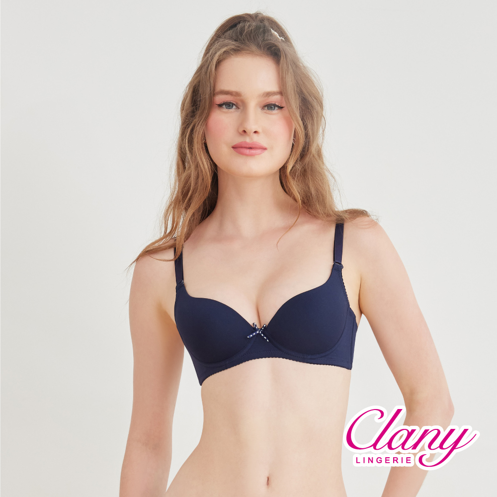 【Clany可蘭霓】 裸感新美學無痕軟鋼圈零著感BCD內衣 海軍藍 6903-57, , large