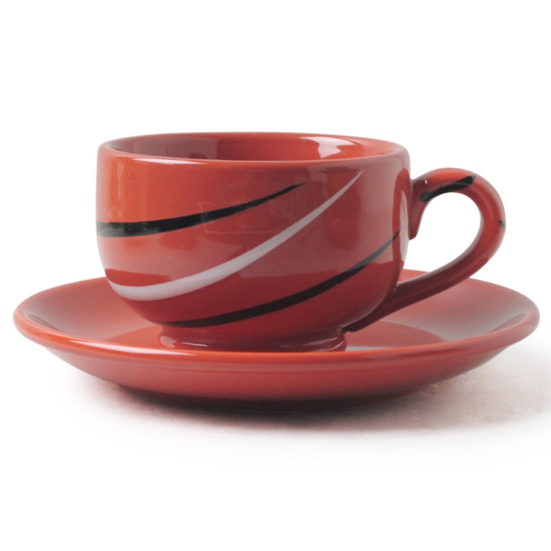 [豐名日本餐具] 咖啡杯組 赤茶釉刷毛 / C00CS1-128