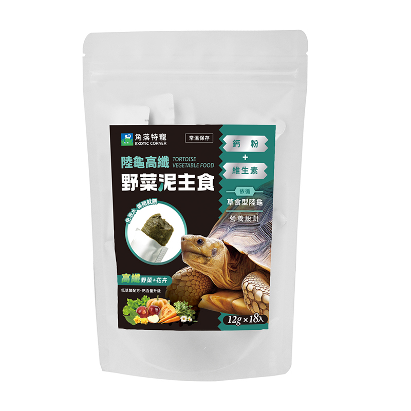 【Aqua Corner 角落水族】陸龜高纖野菜泥主食 12g*18條, , large