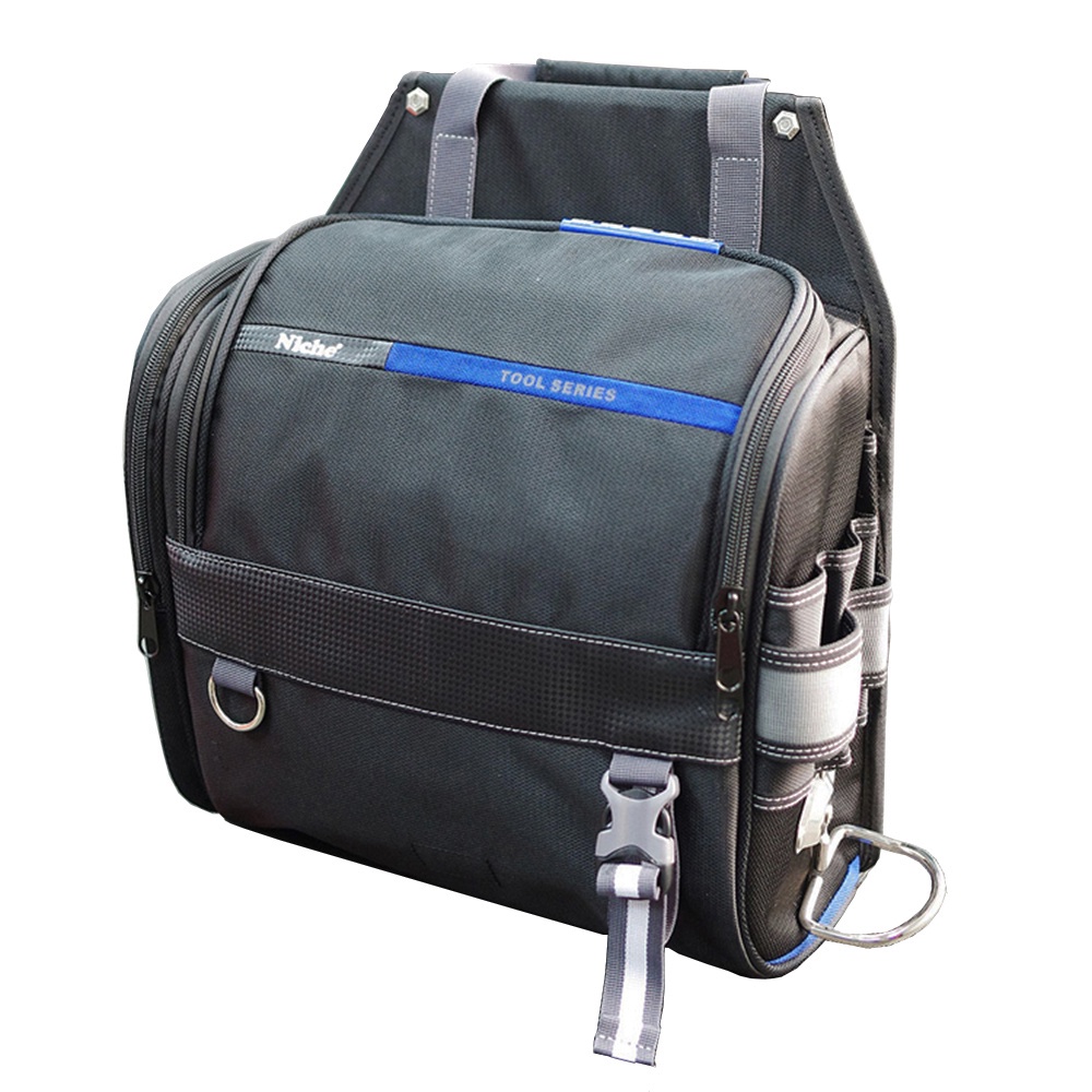 【Niche 樂奇】拉鍊封口型工具收納袋 開口工具收納袋大容量多隔層工具袋 附肩背帶 TL-6206