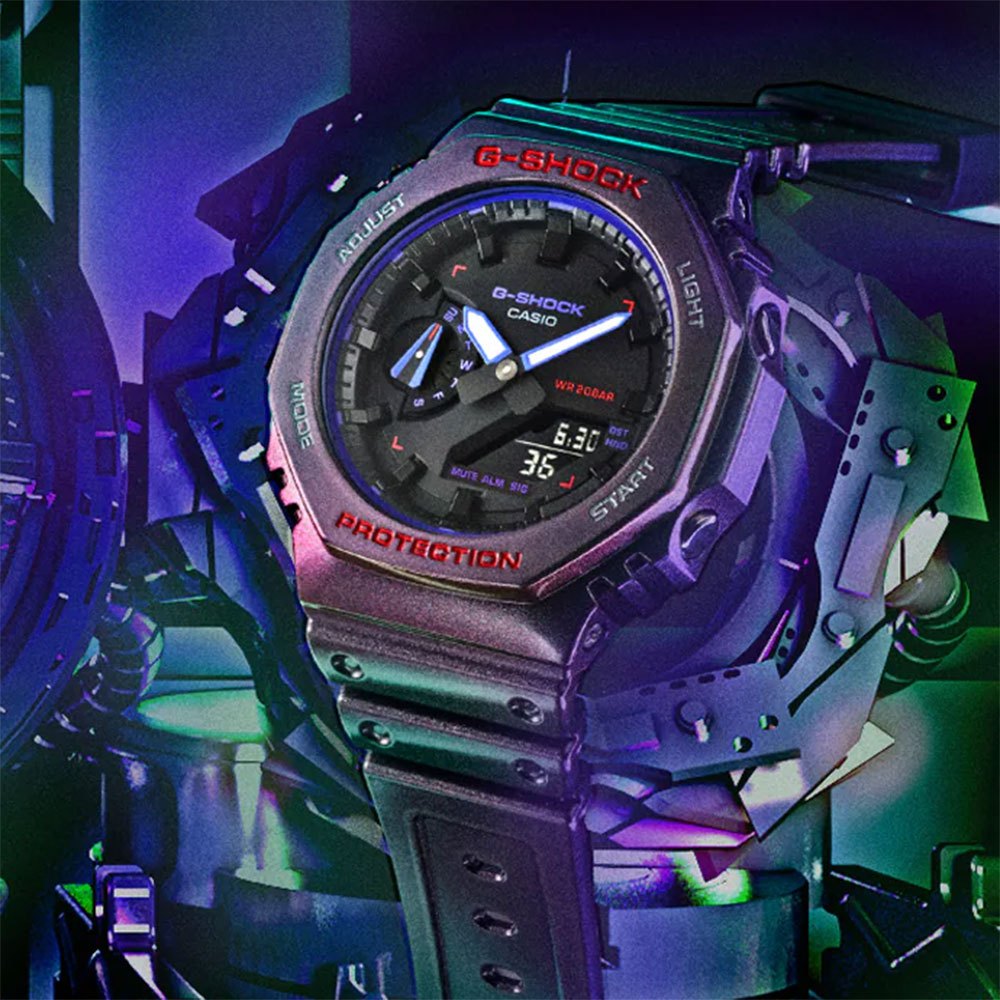 CASIO 卡西歐 G-SHOCK 電競玩家 炫彩烤漆 八角 手錶 GA-2100AH-6A, , large