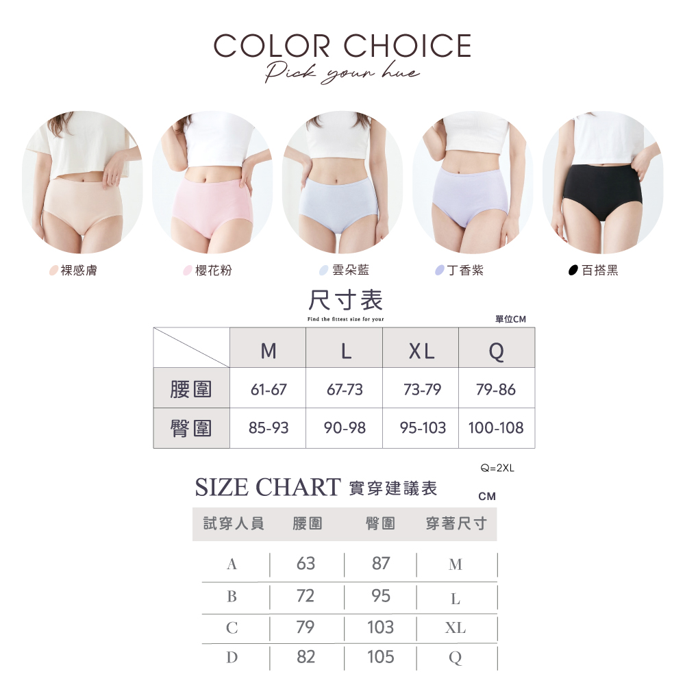 【Clany 可蘭霓】純棉長效抗菌中腰內褲 (M-2XL)｜加大尺碼 透氣包臀 2237-51 雲朵藍, , large