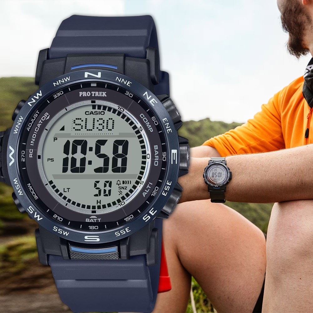 CASIO 卡西歐 PROTREK 戶外多功能太陽能電波手錶 登山錶 氣壓高度溫度 PRW-35Y-2, , large