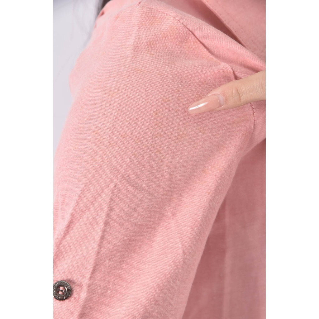 (S) 排扣粉色襯衫上衣二手衣, , large