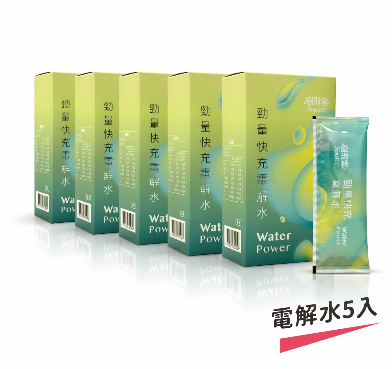 【樹飛雪】5入組 靈芝勁量快充電解水8包/盒 (共40包)