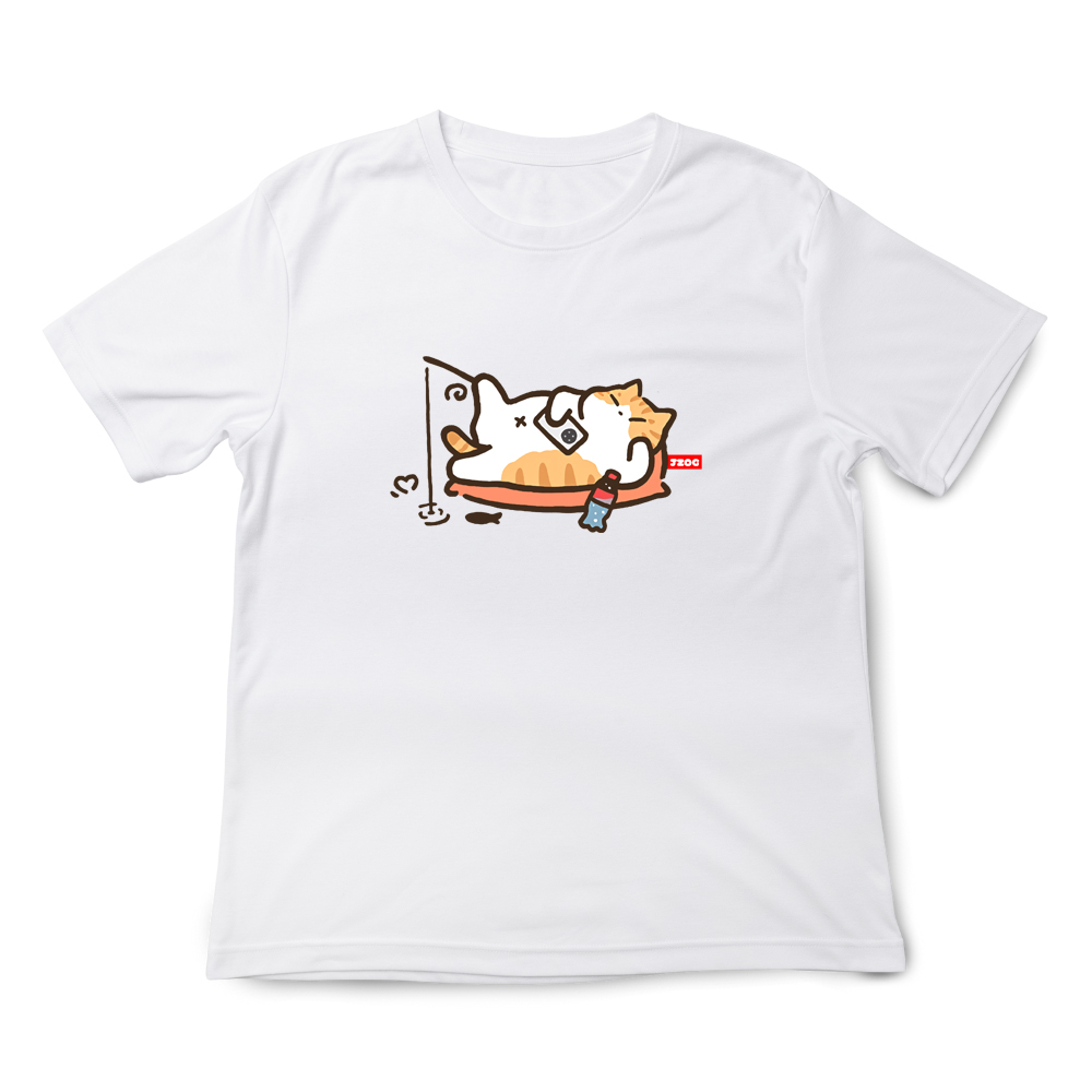 JZ TEE 橘貓-放鬆 印花短袖T恤, , large