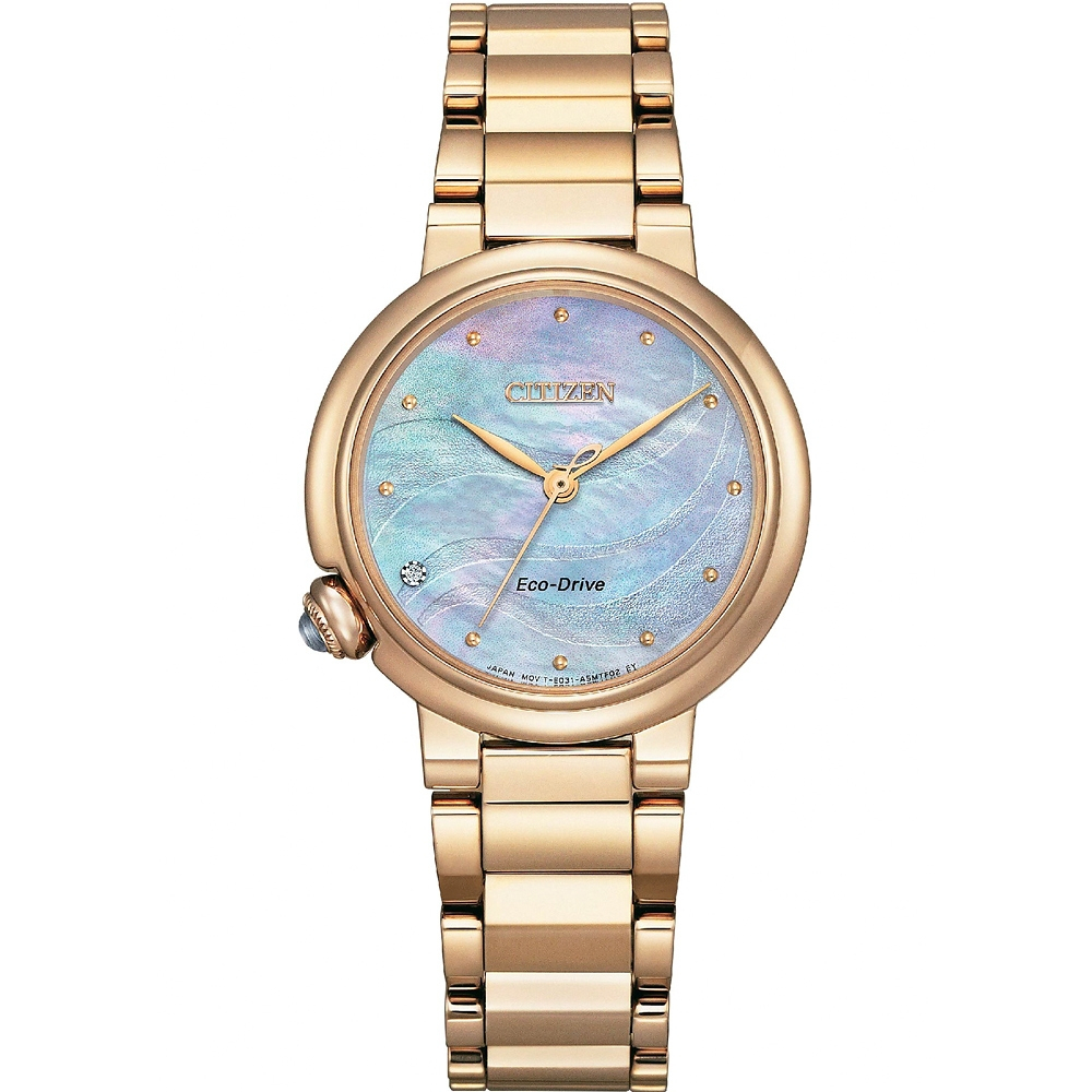 CITIZEN 星辰  L系列 秋川之美 光動能大三針女錶 EM0919-85Y, , large