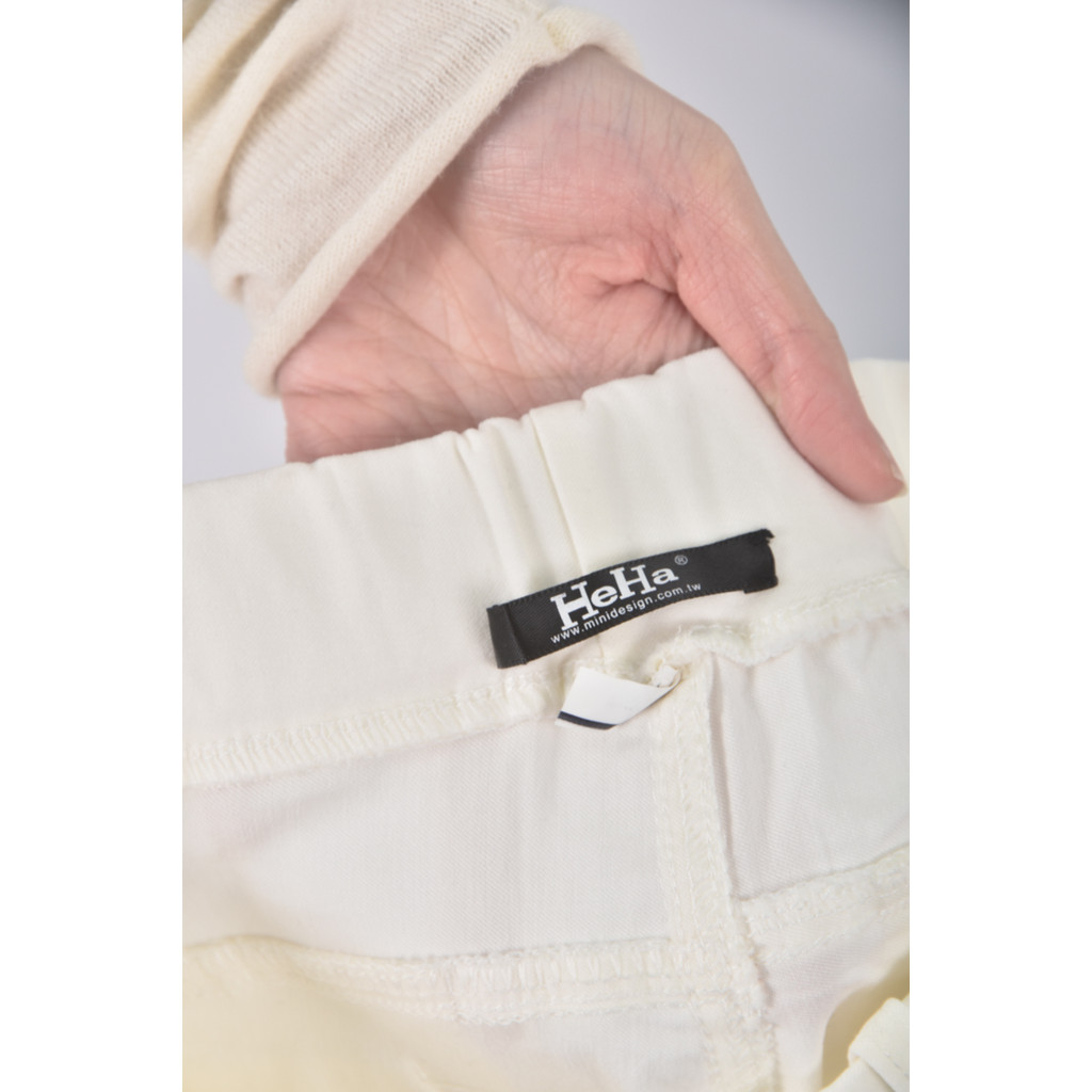 (M) heha高腰簡約白色長褲二手衣, , large