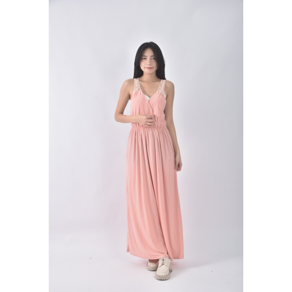 (S) 質感V領粉色洋裝二手衣, , large