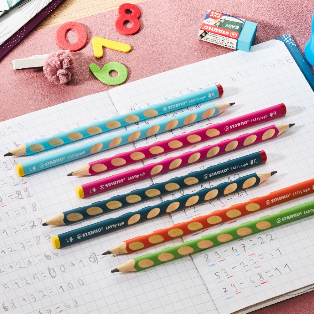 【德國天鵝STABILO】EASYgraph 人體工學思筆樂洞洞鉛筆-2支入左手HB藍綠(STB-39888-5), , large