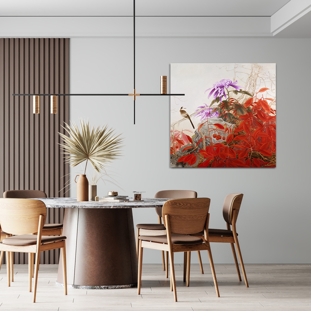 【御畫房】鳥語花香 國家一級畫師手繪油畫80×80cm(VF-169), , large