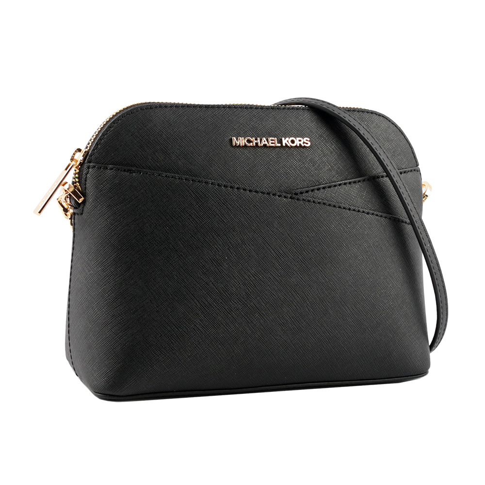 Michael Kors 金字防刮皮革口袋貝殼包/黑色, , large