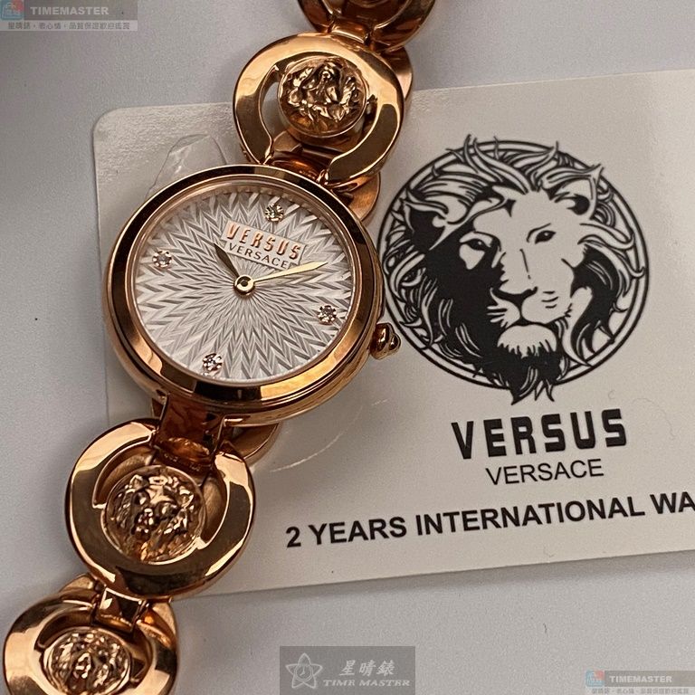 [星晴錶業]VERSUS VERSACE手錶,28mm,VV00359白色錶面玫瑰金錶殼玫瑰金色精鋼錶帶款, , large