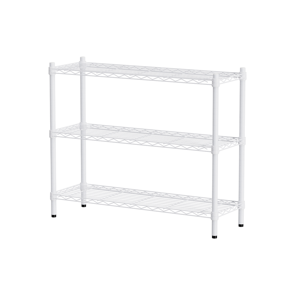 【Y HOUSE】90x30x75cm Lightweight Three-layer Iron Rack Iron Rack Shelf-Painted White, , large