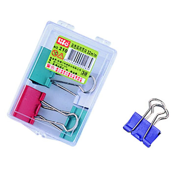 【 徠福 】彩色 兩用票夾 長尾夾 /盒   -  NO.213, , large