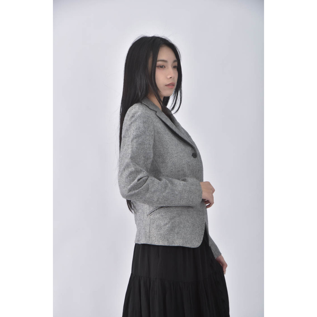 (M) uniqlo排扣灰色外套二手衣, , large
